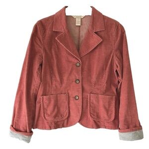 Sundance Women's Corduroy Velvet Blazer Size 6p Jacket Pink Cotton
